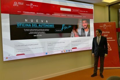 El director general de Autónomos y Economía Social, Antonio Pasqual del Riquelme, en la Oficina del Autónomo

REMITIDA / HANDOUT por GOBIERNO REGIONAL
Fotografía remitida a medios de comunicación exclusivamente para ilustrar la noticia a la que hace referencia la imagen, y citando la procedencia de la imagen en la firma
11/11/2024