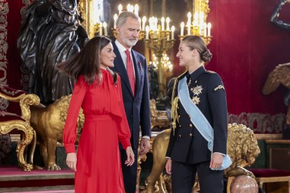 Felipe VI. la Reina Letizia y la Princesa Leonor, el Día de la Hispanidad de 2024.