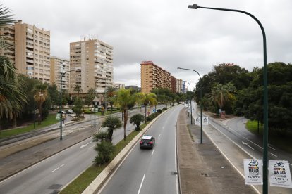 La avenida de Andalucía de Málaga capital vacía este miércoles.