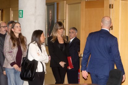 Begoña Gómez, a su entrada a la comisión de investigación de la Asamblea de Madrid.