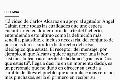 Fragmento de la columna de Rafa Cabeleira en El País.