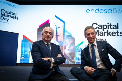 José Bogas, consejero delegado de Endesa (izq) y Marco Palermo, director general económico-financiero.