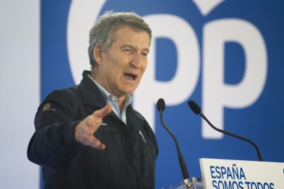 Núñez Feijóo, este sábado en Murcia.