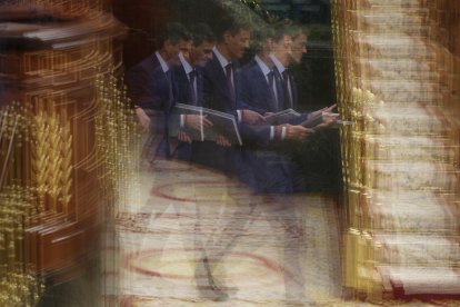 El presidente del Gobierno, Pedro Sánchez, durante una sesión plenaria en el Congreso de los Diputados