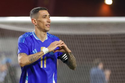Angel Di Maria, en un partido con la selección argentina