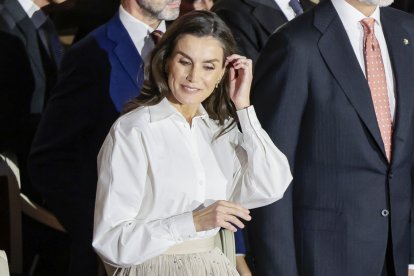 La Reina Letizia durante su viaje oficial a Italia, en Nápoles.