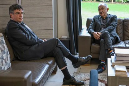 Puidemont y Pepe Álvarez en su encuentro en Bélgica.