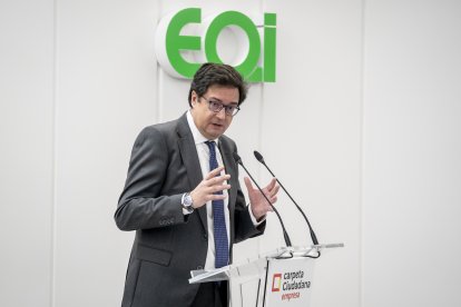 Óscar López, este jueves, en un acto público en Madrid.