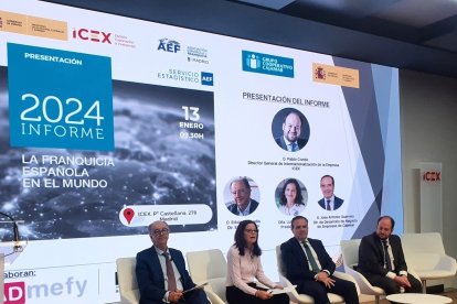 Presentación del informe "La Franquicia Española en el Mundo 2024".
REMITIDA / HANDOUT por ASOCIACIÓN ESPAÑOLA DE LA FRANQUICIA
13/1/2025