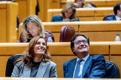 Mónica García y Óscar López, juntos en el Senado.