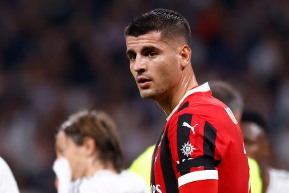 Álvaro Morata, en un partido con el Milan.
