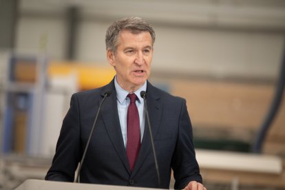 (Foto de ARCHIVO)
El presidente del Partido Popular, Alberto Núñez Feijóo, interviene ante los medios de comunicación durante una visita a la empresa Medgon, a 6 de febrero de 2025, en Carrión de los Condes, Palencia, Castilla y León (España). Durante su visita, Feijóo ha explicado las medidas del PP ante el problema de la vivienda.

Isa Saiz / Europa Press
06/2/2025
