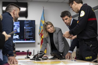 La presidenta de la Diputación de Castellón, Marta Barrachina y el president de la Generalitat, Carlos Mazó, presiden la reunión operativa de coordinación del Consorcio Provincial de Bomberos, para analizar la situación