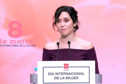 Ayuso durante el acto.
