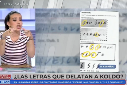 Sarah Santaolalla durante 'En boca de todos', en Cuatro.
