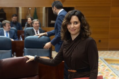 Isabel Díaz Ayuso, la pasada semana en la Asamblea de Madrid.