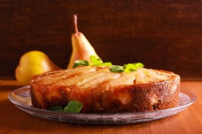Pastel de peras al revés