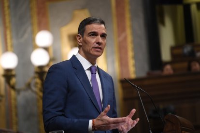 El presidente del Gobierno, Pedro Sánchez, durante una sesión plenaria este miércoles en el Congreso de los Diputados.