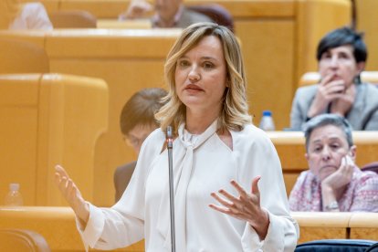 La ministra portavoz Pilar Alegría, en el Senado.