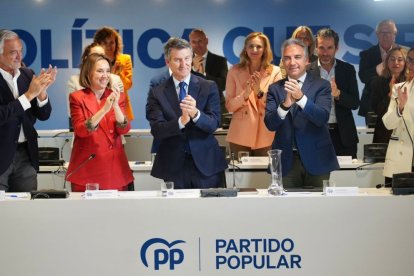 Alberto Núñez Feijóo preside el Comité Ejecutivo Nacional del PP.