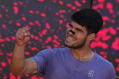 Carlos Alcaraz, en el Masters 1.000 de Roma 2025.