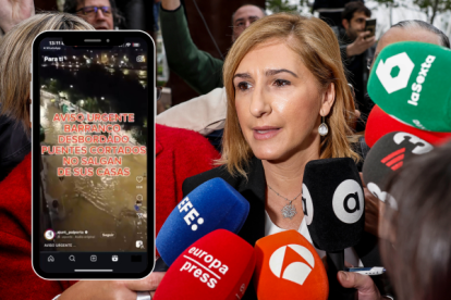 Salomé Pradas junto a la prueba presentada por sus letrados al juzgado