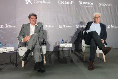El gobernador del Banco de España, José Luis Escrivá, durante la 36 Trobada Empresarial al Pirineu.