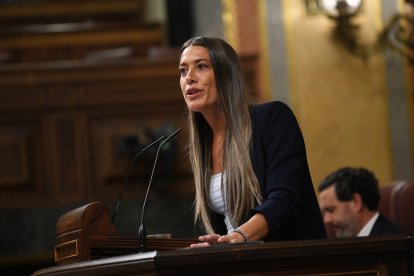 Archivo - La portavoz de Junts en el Congreso, Miriam Nogueras, interviene durante una sesión plenaria, en el Congreso de los Diputados, a 7 de mayo de 2025, en Madrid (España). El presidente del Gobierno comparece en el Congreso para dar explicaciones so.