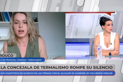 La concejala de Ourense, Noa Rouco, y la colaboradora de televisión Sarah Santaolalla durante 'En boca de todos'.