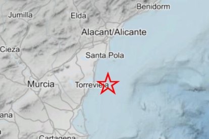 Registrado un seísmo de magnitud 2,1 en la costa de Torrevieja