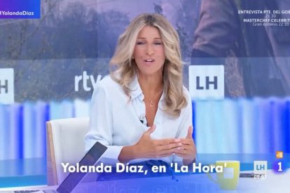 Yolanda Díaz, entrevistada en 'La Hora'.