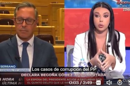 Alfonso Serrano y Sarah Santaolalla, en pleno debate en Cuatro.