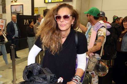 Rocío Carrasco llega a Madrid tras dos meses de rodaje del programa 'Hasta el fin del mundo' por América Latina.