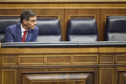 El presidente del Gobierno, Pedro Sánchez, en el Congreso de los Diputados.