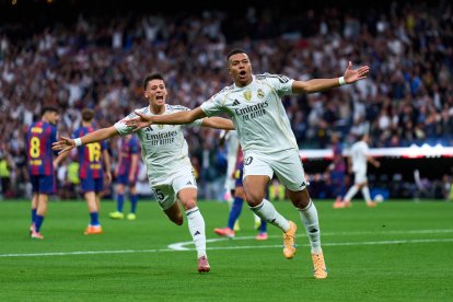 La celebración del gol de Mbappé