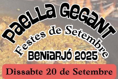 Anuncio de la paella gigante de Beniarjó objeto de la polémica