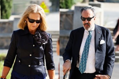 La Infanta Elena y Jaime de Marichalar, en dos imágenes del pasado junio.