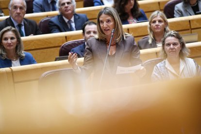 La portavoz del PP en el Senado, Alicia García, interviene durante una sesión de control al Gobierno en la Cámara Alta.
Fernando Sánchez / Europa Press
21 OCTUBRE 2025