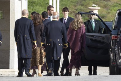 Juan Urdangarin, Pablo Urdangarin y Johanna Zott a su llegada al Palacio El Pardo-
