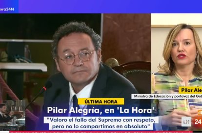 Pilar Alegría en la hora de la 1