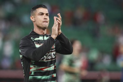 LISBON, PORTUGAL - OCTOBER 11: Cristiano Ronaldo of Portugal during the FIFA World Cup 2026 qualifier match between Portugal and Republic of Ireland at Estadio Jose Alvalade on October 11, 2025 in Lisbon, Portugal. (Photo by Carlos Rodrigues/Getty Images)