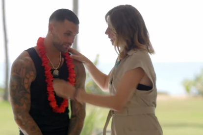 Albert Barranco y Sandra Barneda en La Isla de las Tentaciones