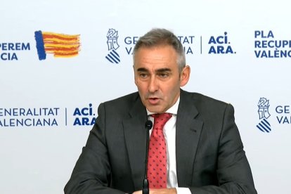 Miguel Barrachina, portavoz del Gobierno valenciano de Juanfran Pérez Llorca en la primera rueda de prensa tras el primer pleno del Consell