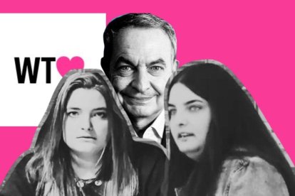Alba y Laura, con su padre, José Luis Rodríguez Zapatero.