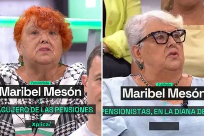 Maribel Mesón, en dos de sus apariciones en La Sexta
