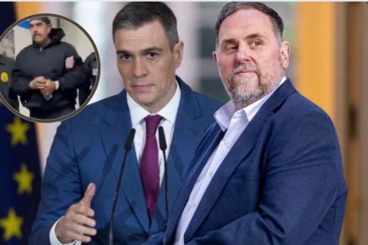 El presidente del Gobierno, Pedro Sánchez y Oriol Junqueras, dirigente de ERC