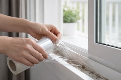 Papel flim en los rieles de las ventanas