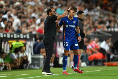 Davinchi en el partido contra el Valencia en Mestalla, 29 de agosto