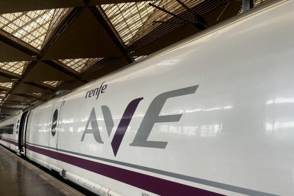 Un tren AVE parado en la estación de Delicias de Zaragoza.