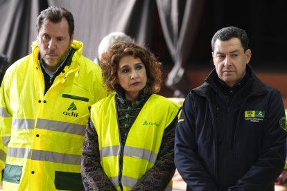 La vicepresidenta primera del Gobierno y ministra de Hacienda, María Jesús Montero en Adamuz, Córdoba.